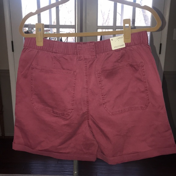NWT GV Gloria Vanderbilt Women's Utility Shorts Large Pink - Picture 2 of 8